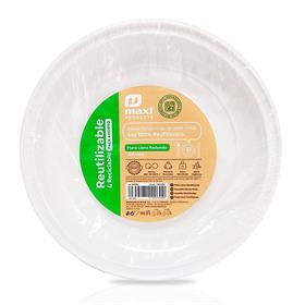 PLATO LLANO REUTILIZABLE 22 CM (PAQ.100 UND)