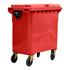 CONTENEDOR 800 LTS.(4 RUEDAS) TAPA PLANA ROJO