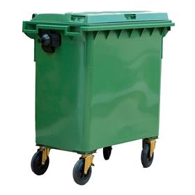 CONTENEDOR 800 LTS.(4 RUEDAS) TAPA PLANA VERDE