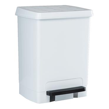 PAPELERA 26 LT PLASTICO PEDAL BLANCO