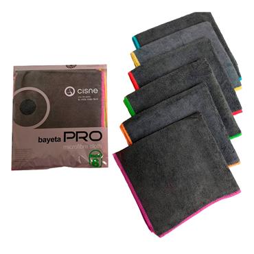 BAYETA MICROFIBRA  36X38cm NEGRA (PAQ. 6 UDS.)