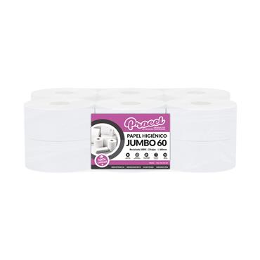 PAPEL HIGIENICO JUMBO C/60 2H PROCEL Paq. 12 rollos