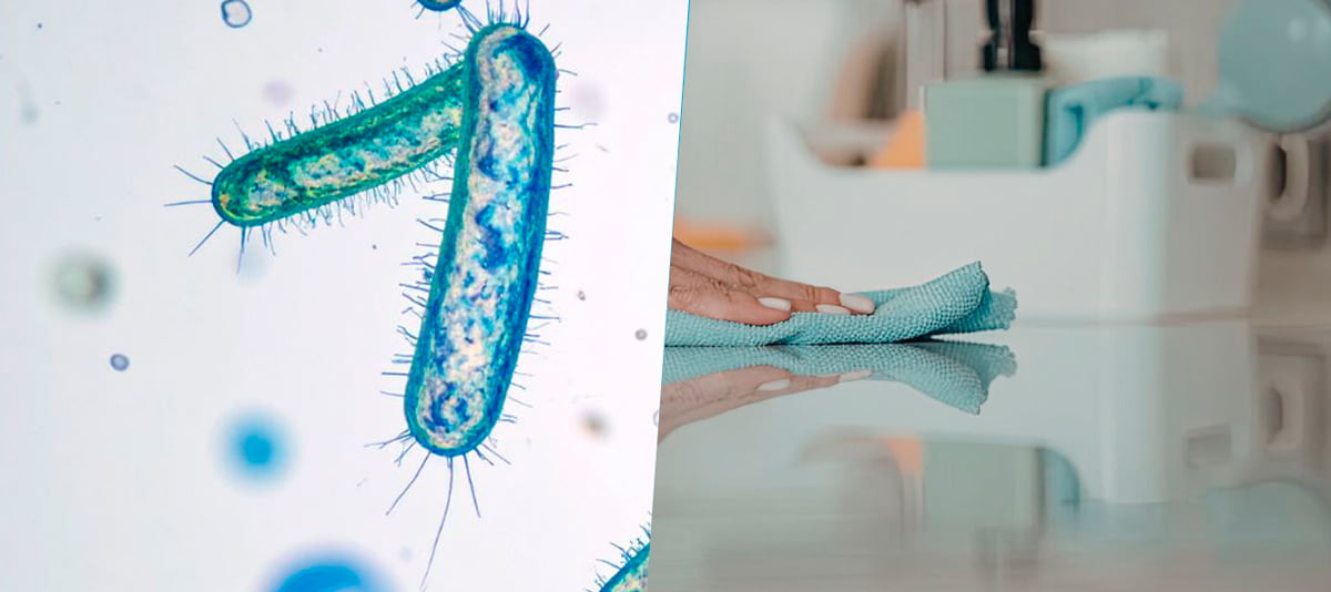 Comparativa entre superficie sucia y superficie desinfectada con producto profesional